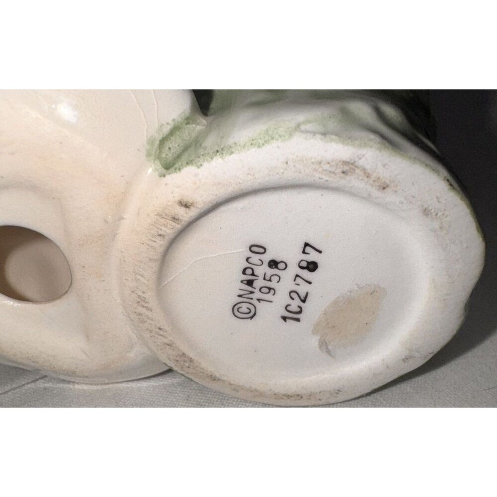 1c2787 Vintage NAPCO Yellow Flower Girl Ceramic Planter Figurine - Picture 7 of 9